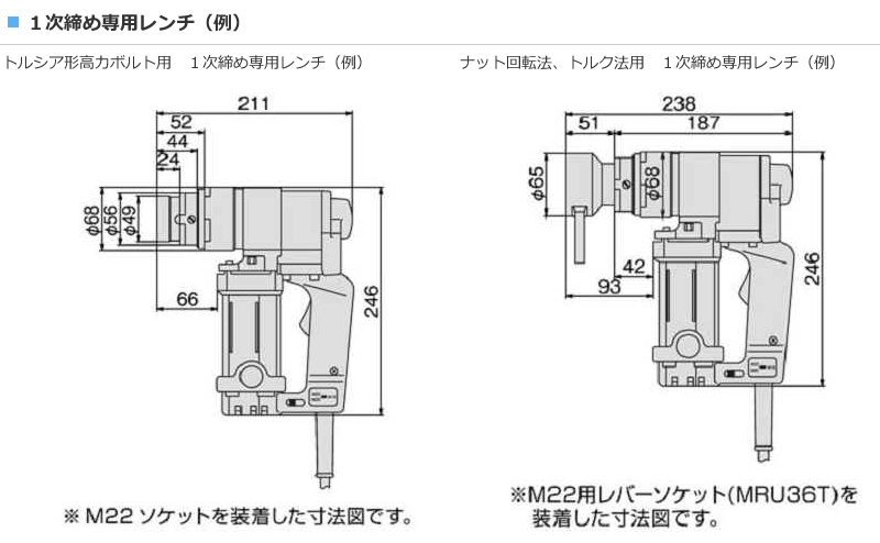 １次締め専用レンチ（例）